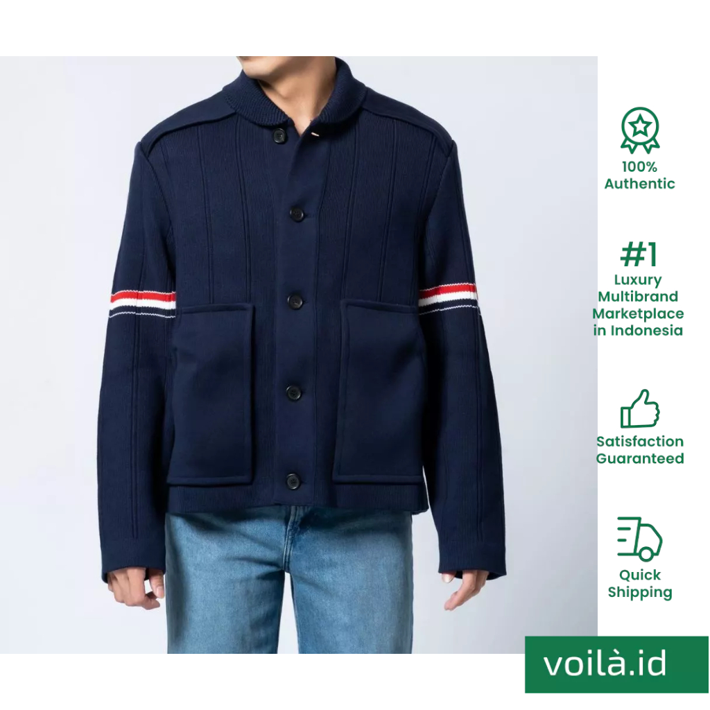 Double Face Cashmere Shawl Collar Jacket Navy