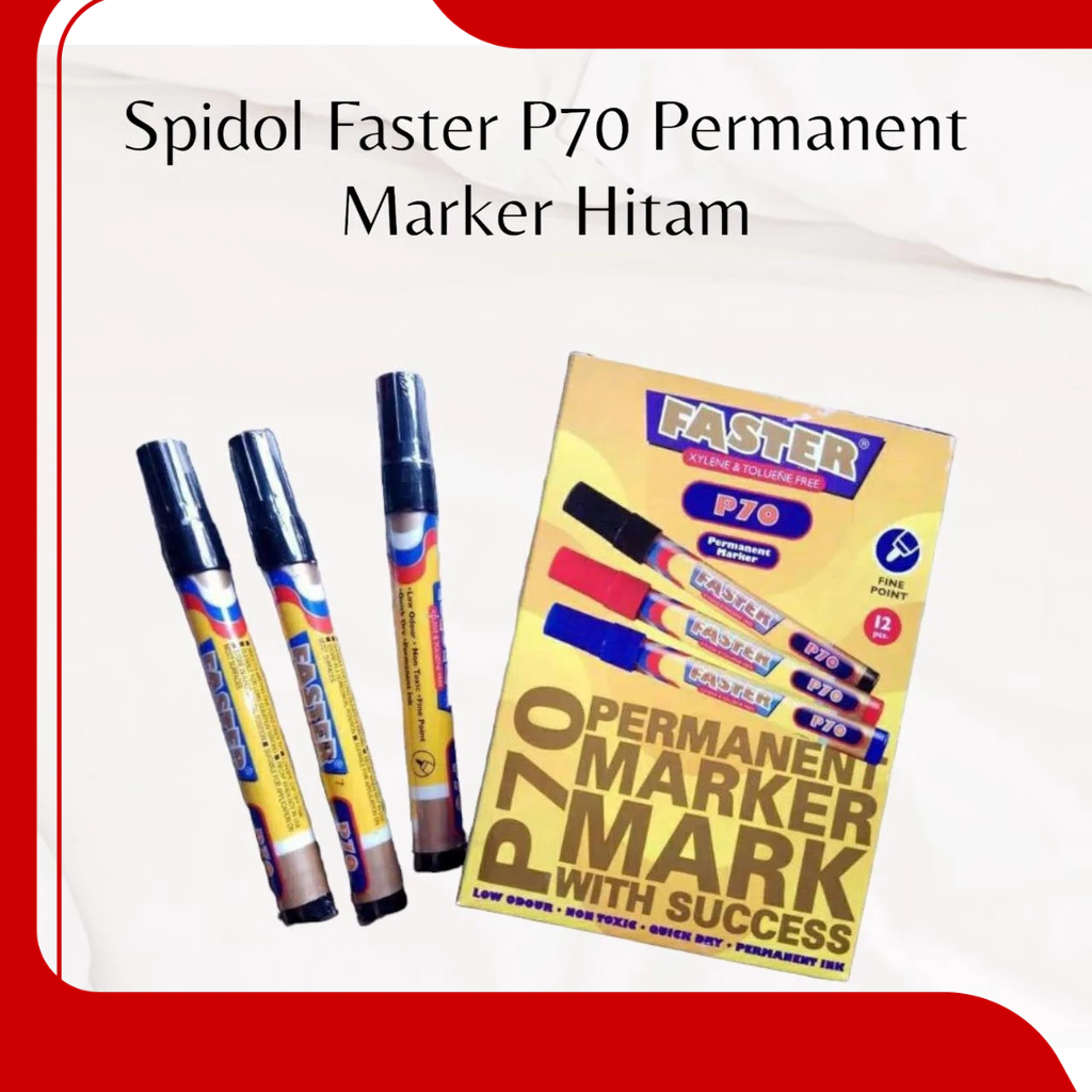 

Spidol Permanent Faster Hitam P70 satuan murah