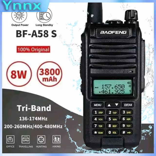HT Handy Talky Baofeng A58S 128CH TRI Band IP57 Waterproof Walkie Talkie A58 Murah 1000km HT Terbaru