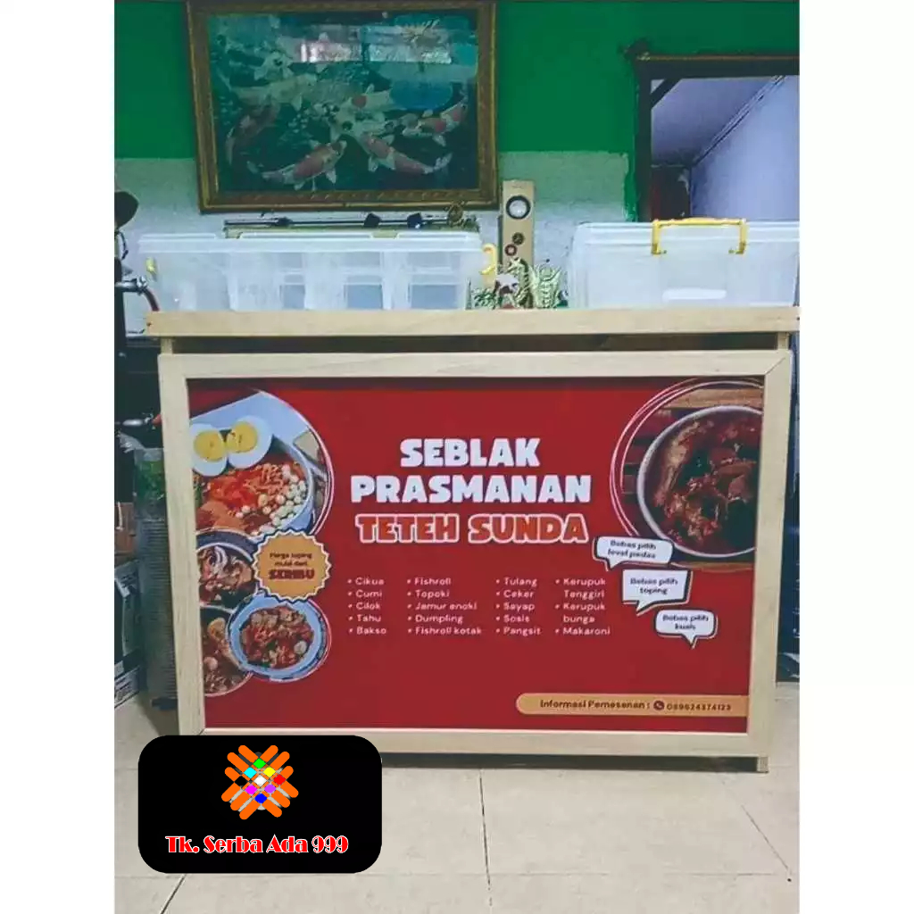 Booth Portable Minimalis / Booth Kayu / Booth Alumunium / Ukuran 50 Cm / Gerobak / Jualan / Simple