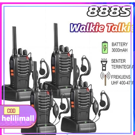 Ditalenibh - HT Pofung 888S 100% Ori Walkie Talkie 2 Unit 2800mAh Jarak 10KM Portable