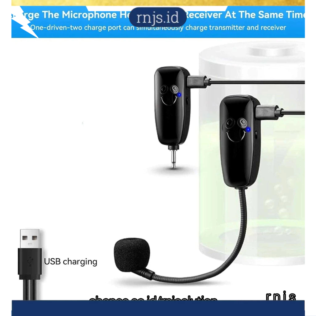 Mic bando wireless microphone telinga 2.4GHz 2 PCS - untuk imam masjid yang bagus