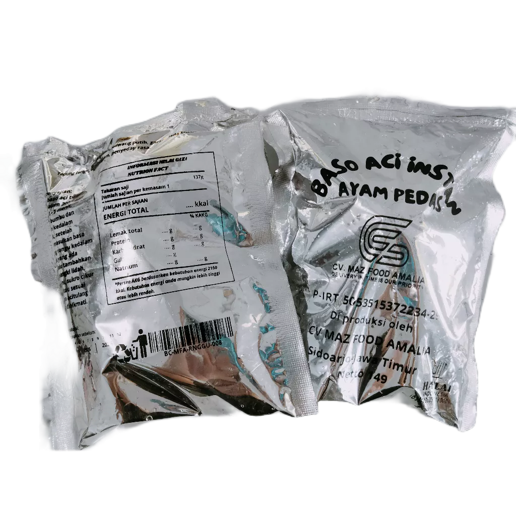 

PAKET 10 PACK BASO ACI INSTAN AYAM SUWIR PEDAS MAZFOOD HOMEMADE