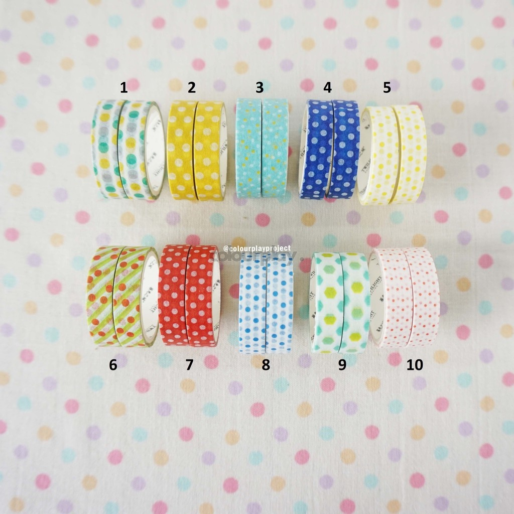 

W1205 Polkadot 9mm x 3m Washi / Masking tape [Colourplay]