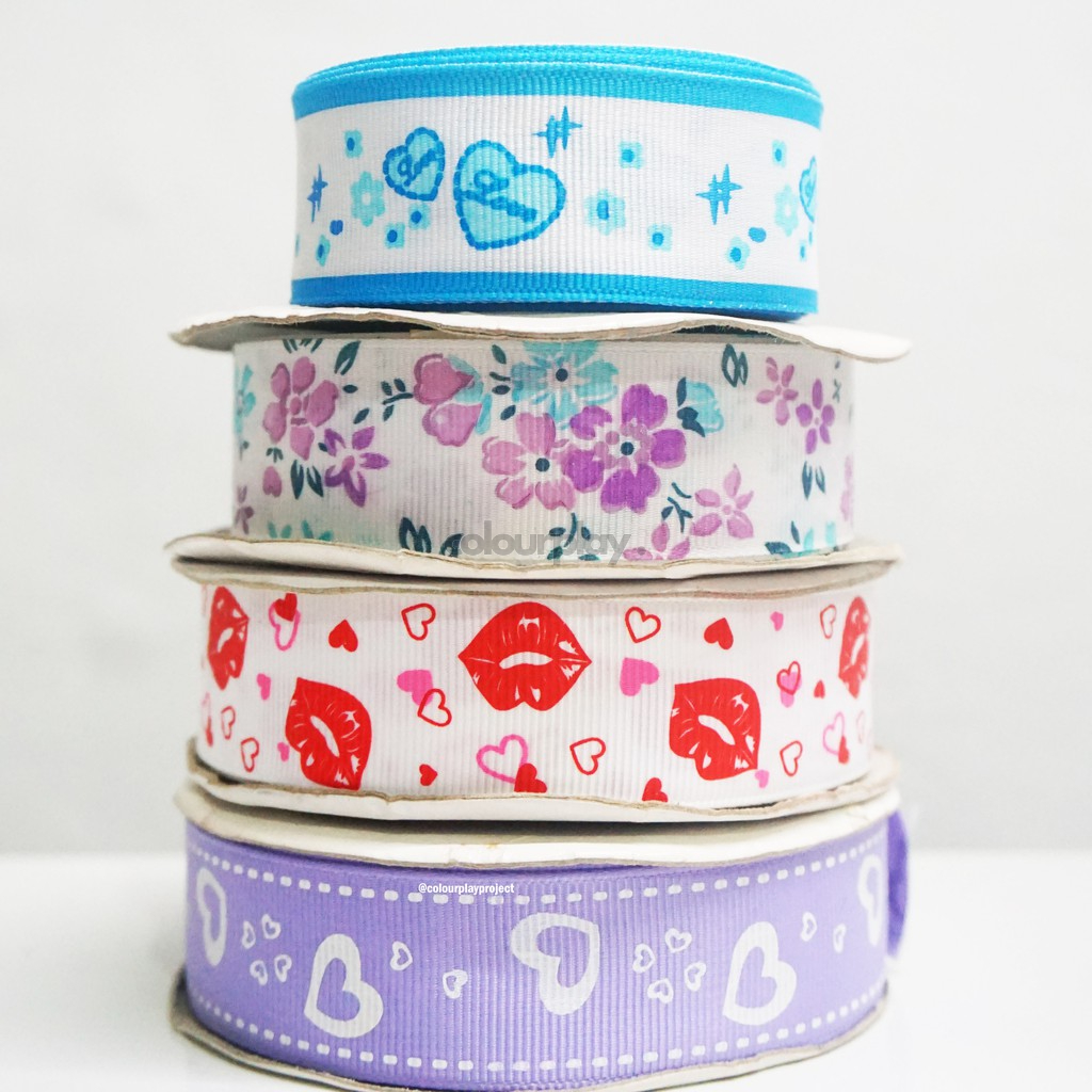 

Bahan Pita DIY/Craft/Kado - Gross Grain 1 inch motif per meter [Colourplay]