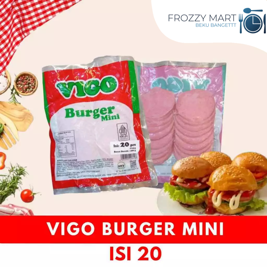 

VIGO Burger Mini Isi 20 – Roti Burger Mini Frozen Siap Pakai