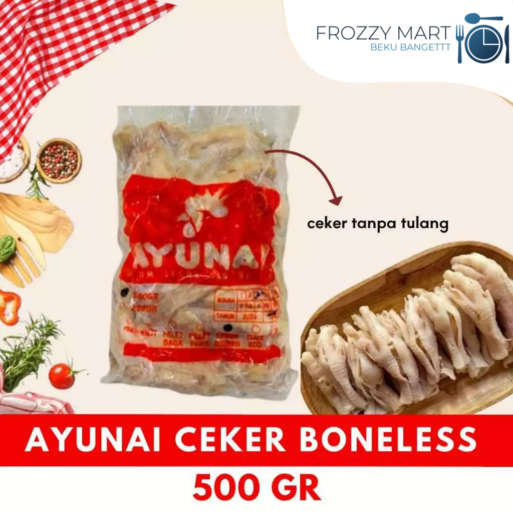 

AYUNAI Ceker Boneless 500gr – Ceker Ayam Tanpa Tulang Frozen Siap Masak