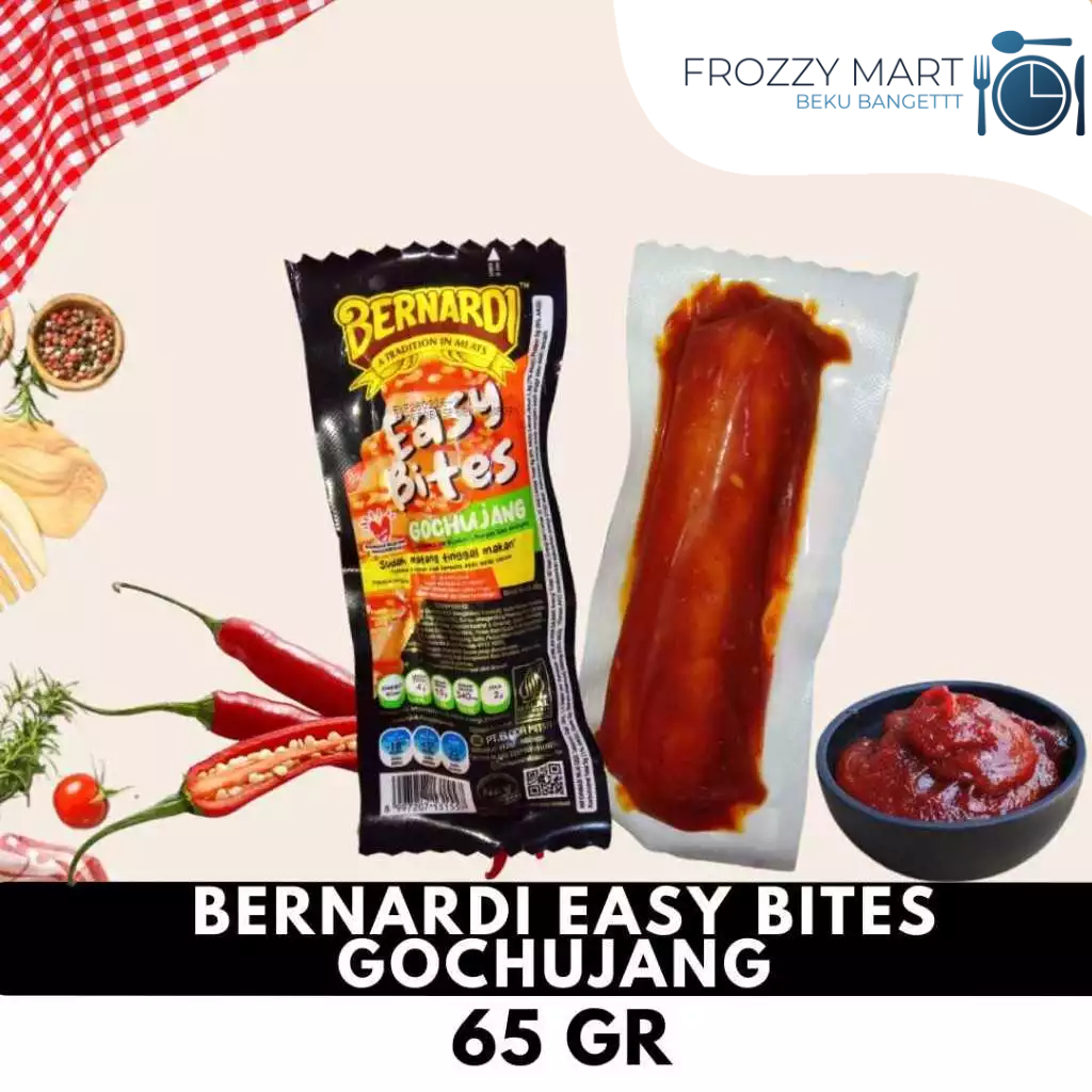

Bernardi Sosis Easy Bites Gochujang 65gr – Sosis Pedas Korea Frozen Food Praktis