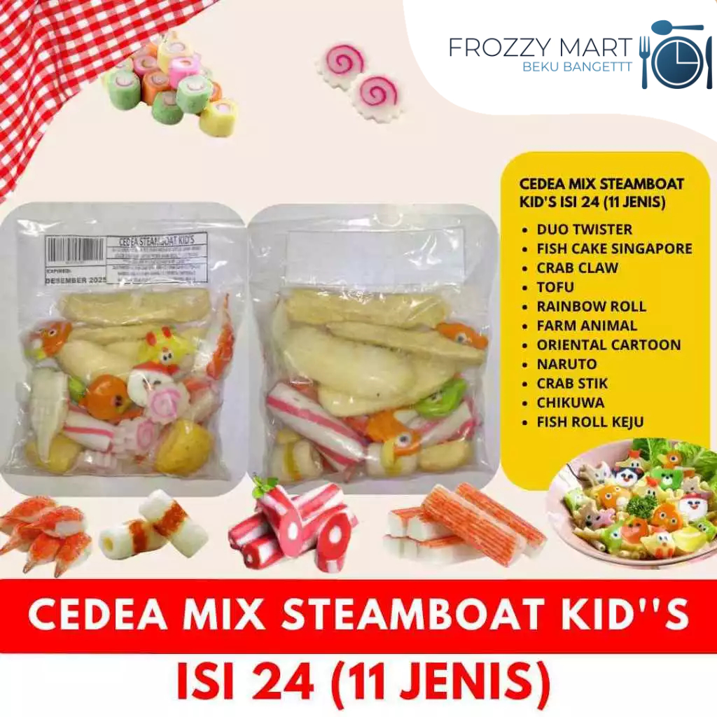 

CEDEA Mix Steamboat Kid's Isi 24 pcs – Frozen Food Anak Campur 11 Jenis