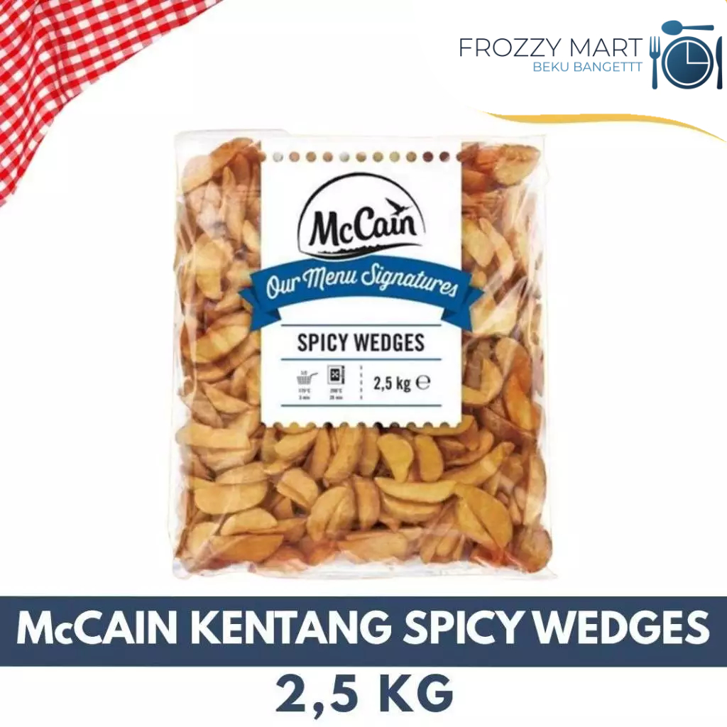 

McCain Kentang Spicy Wedges 2.5 KG | Kentang Pedas Frozen Premium