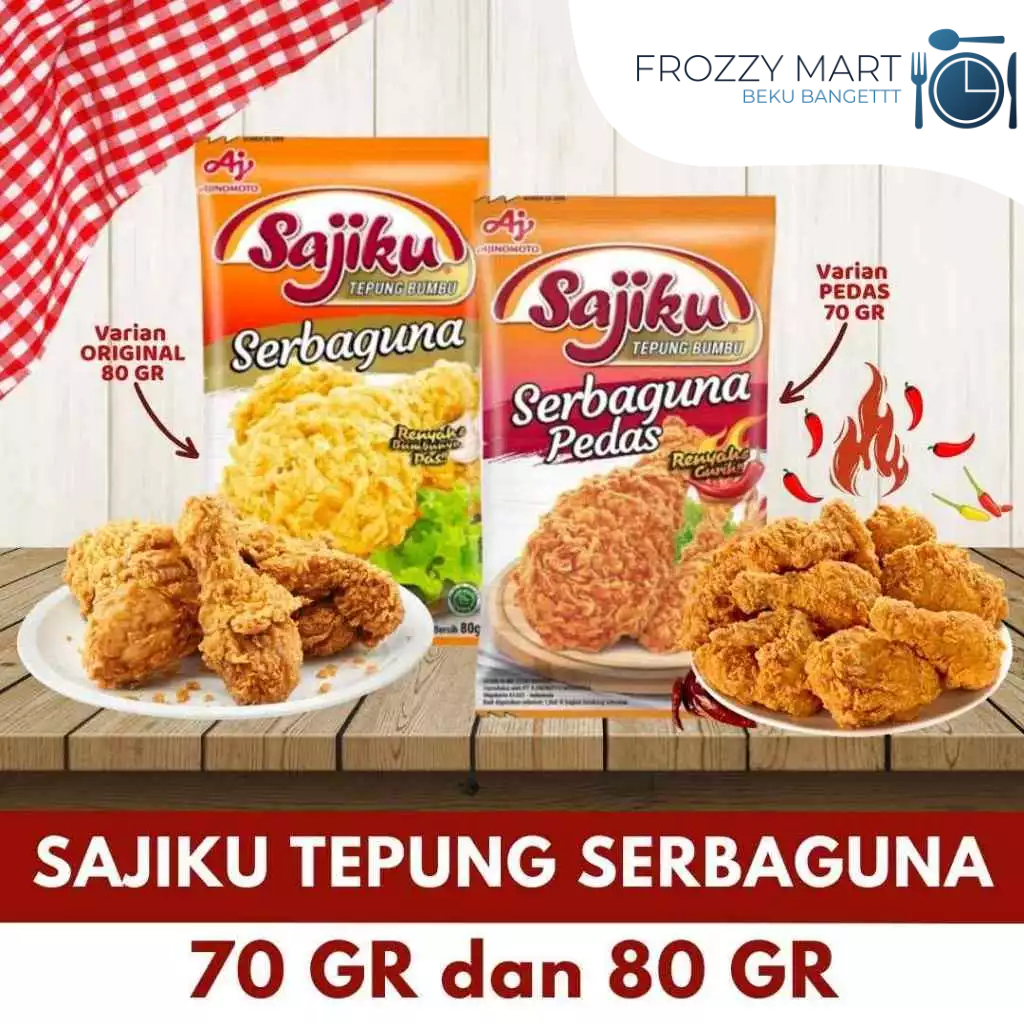 

SAJIKU Tepung Bumbu Serbaguna & Golden Crispy 80gr | Tepung Goreng Renyah
