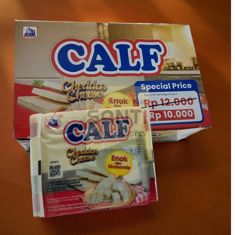 

Calf | Keju Cheddar Olahan | 1 Pack isi 8 @200 Gram