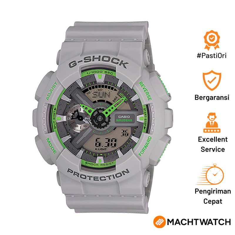 [PESTA 2.2] Jam Tangan Pria Casio G-Shock GA-110TS-8A3DR GA110TS GA-110TS Digital Analog Dial Grey R