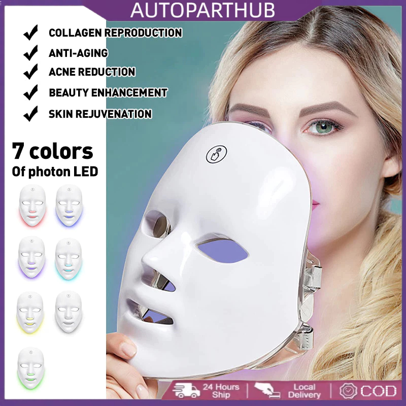 Led Mask Photon Therapy Alat Perawatan Wajah 7 Light Warna Led Mask Photon Therapy Rechargeable Faci