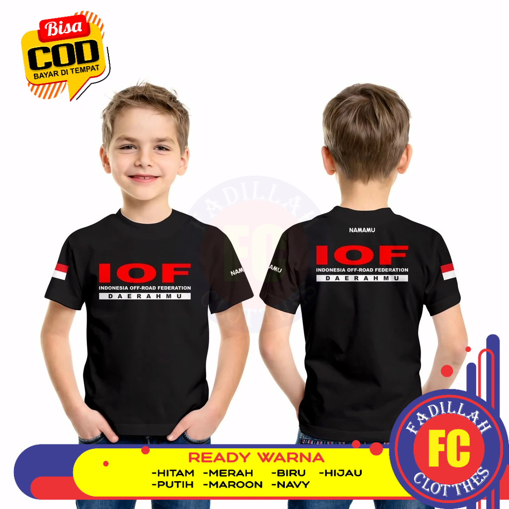 Baju Kaos Anak IOF Indonesia Off-Road Federation Request Nama dan  Daerahmu DB Kaos Distro
