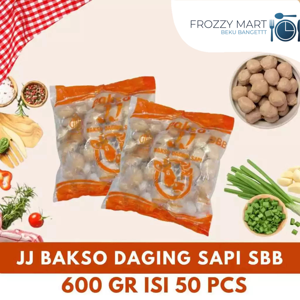 

JJ Bakso Daging Sapi SBB , Daging Sapi BK, Bakso Kombinasi Sapi & Ayam Isi 50 pcs