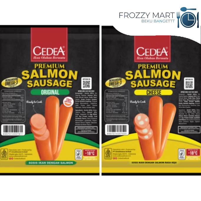 

Cedea Premium Sosis | Salmon Sausage Original & Salmon Sausage Cheese isi 6