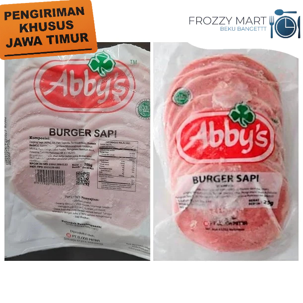 

ABBY'S Burger Sapi Frozen | Isi 10 / 20 pcs | Daging Burger Siap Masak