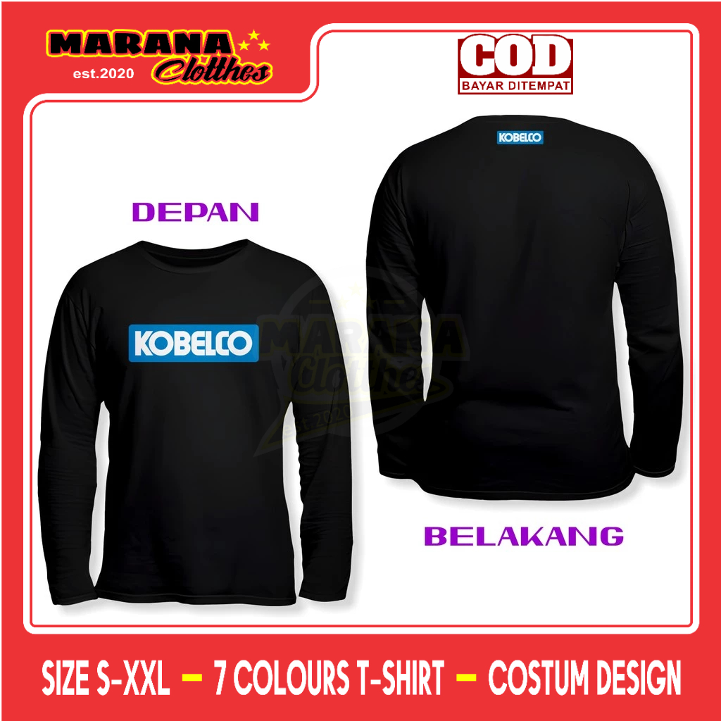 Kaos Kobelco Logo DB Lengan Panjang Kaos Distro