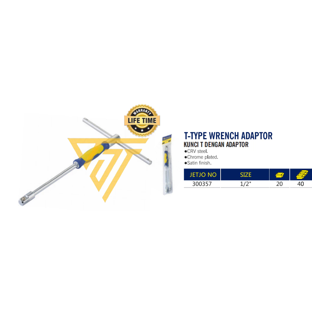 Kunci T 1/2" JETJO TOOLS 300357 / T-Type Wrench Adaptor LAKONI PRO