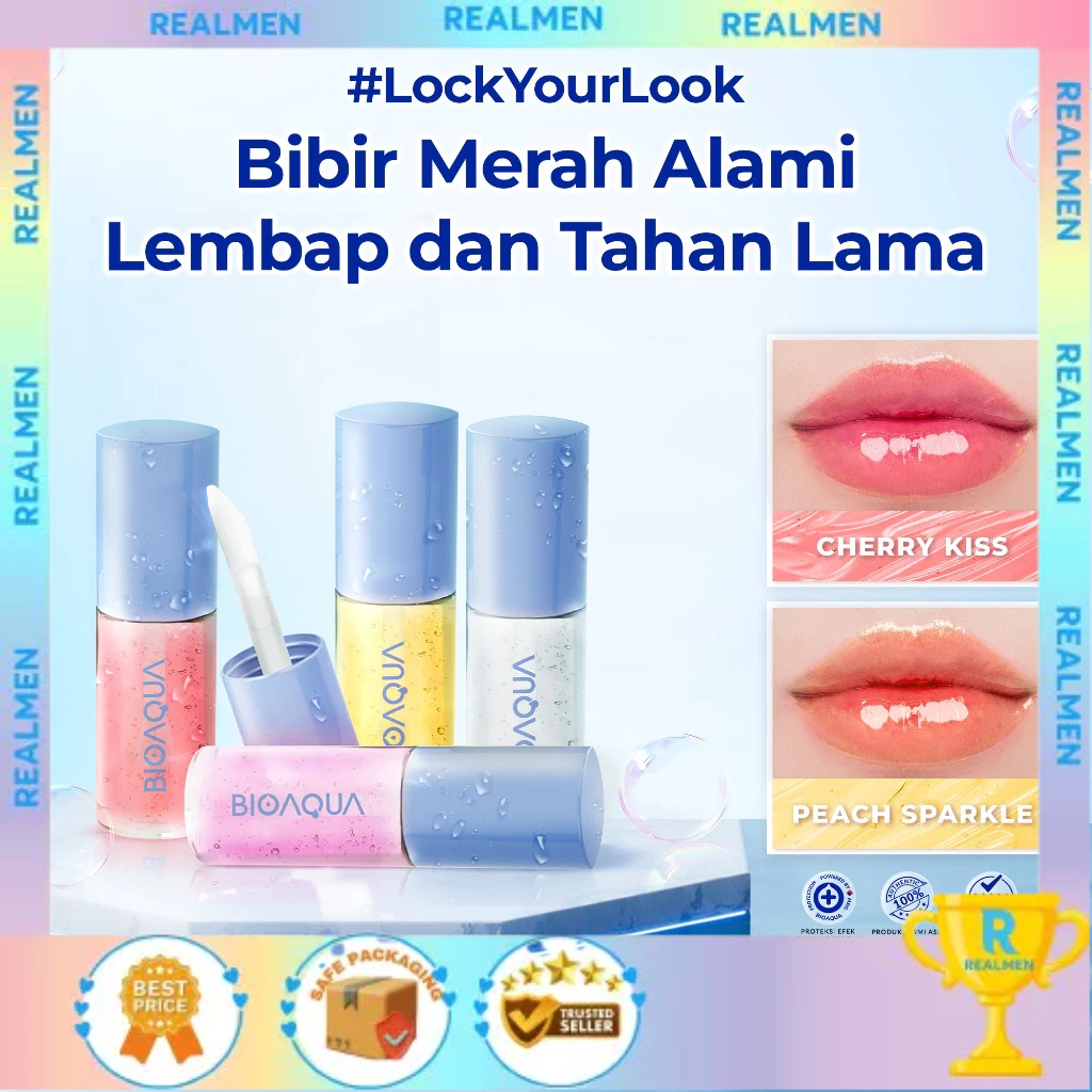 BIOAQUA Magic Color Lip Oil Balm Cherry Kiss / Peach Sparkle / Violet Dream / Crystal Clear  BPOM