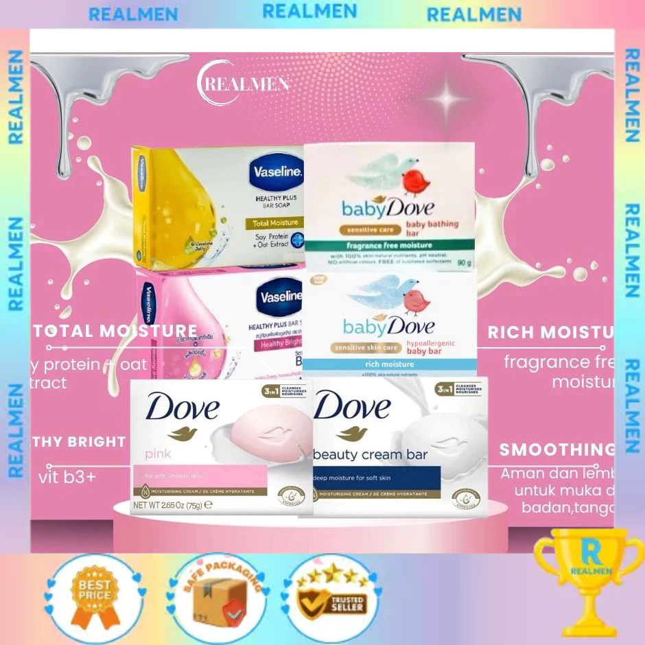 VASELINE BAR SOAP| DOVE| BABY DOVE BAR SOAP SABUN BATANG 75 GR |90GR