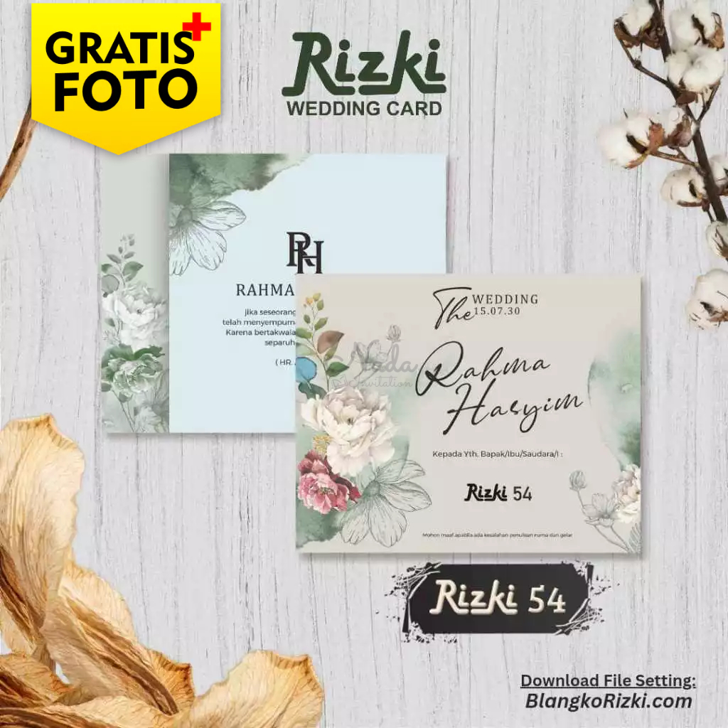 CETAK UNDANGAN BLANGKO PERNIKAHAN FULLCOLOR MURAH - KARTU UNDANGAN PERNIKAHAN KHITAN ANAK FREE FOTO