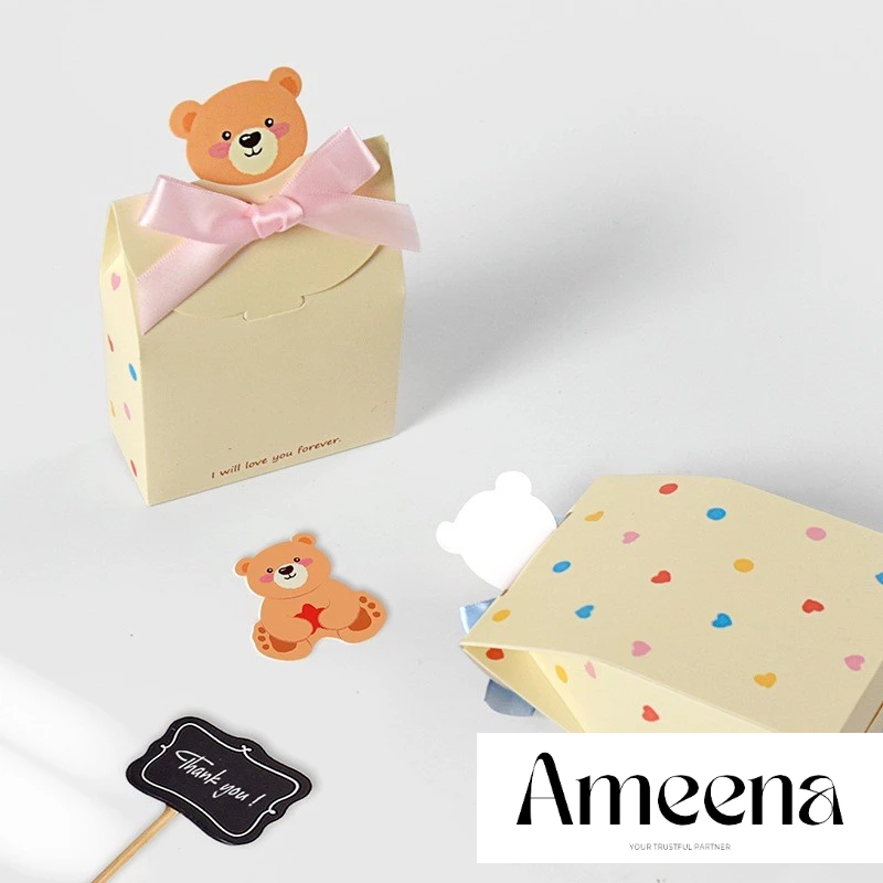 

Box flip model beruang 3D/ Box karton flip lipat packaging gift kado coklat/Tas kado mini gift valentine ultah birthday