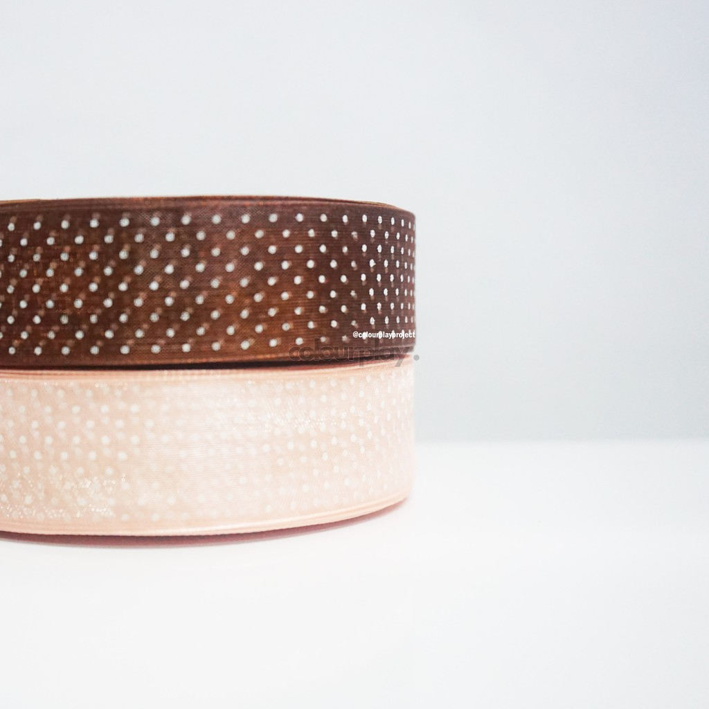 

Bahan Pita DIY/Craft/Kado - 1 inch motif Polkadot per meter [Colourplay]