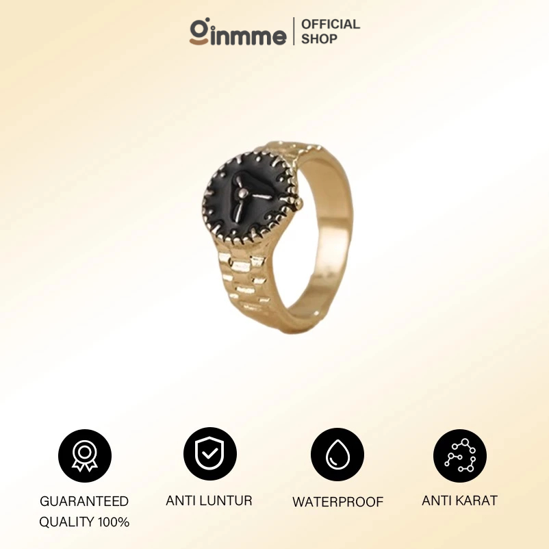 Ginmme Cincin Bentuk Jam Tangan Unik Cincin Berlapis Perak Perhiasan Kreatif