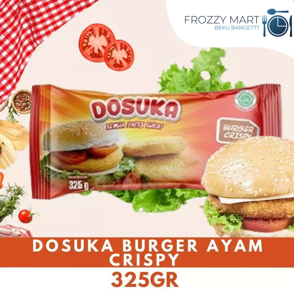 

DOSUKA Burger Ayam Crispy 325gr – Patty Ayam Siap Goreng, Praktis & Lezat