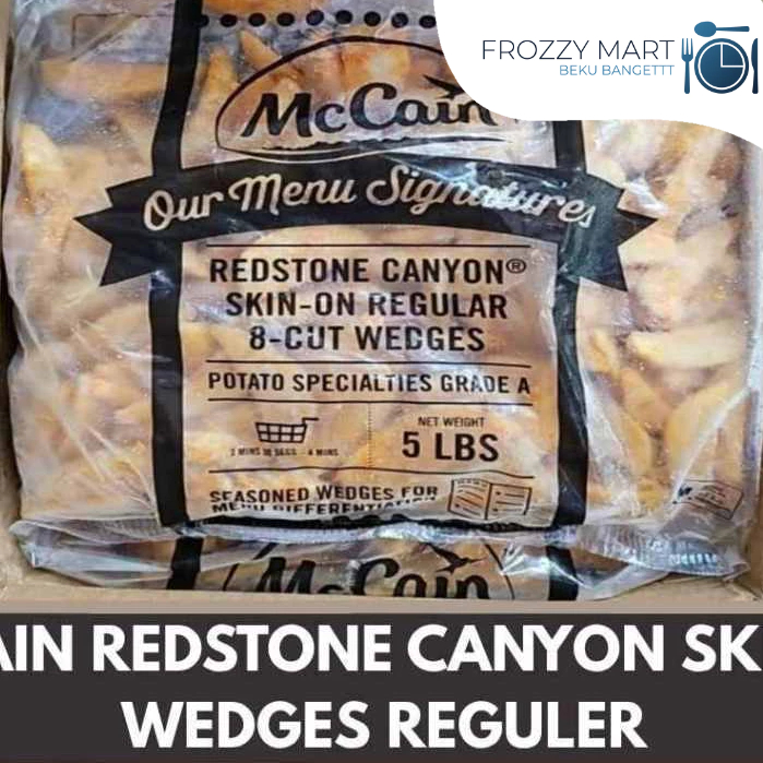 

MCCAIN Wedges Redstone Canyon 2.27 KG | Kentang Goreng Wedges Frozen Premium