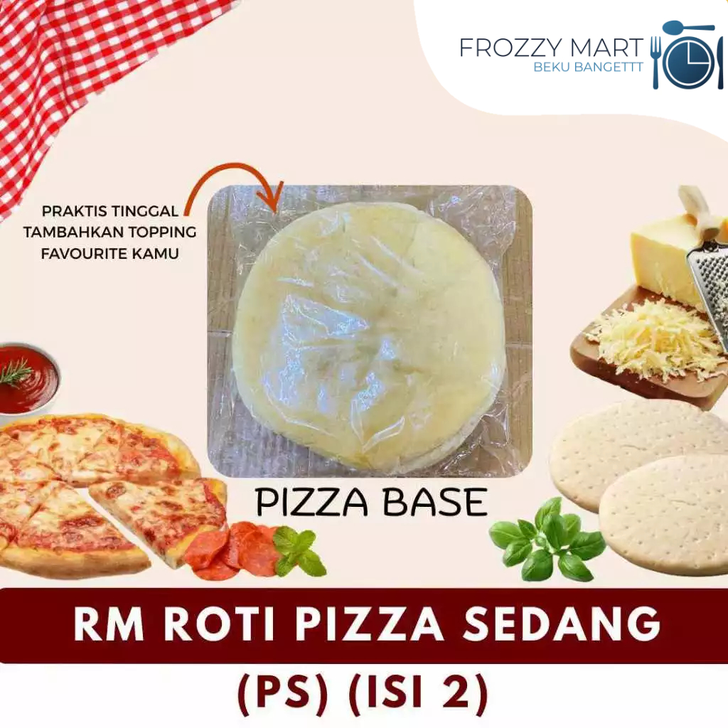 

RM Roti Pizza Kecil, Sedang Isi 2 & 3 | Base Pizza Frozen Homemade Siap Pakai