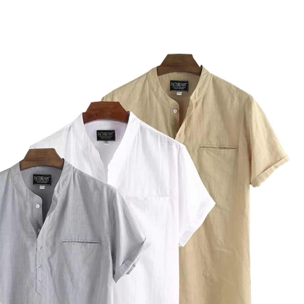 REEVANT Kemeja Koko Pria Lengan Pendek Big Size Jumbo M-5XL