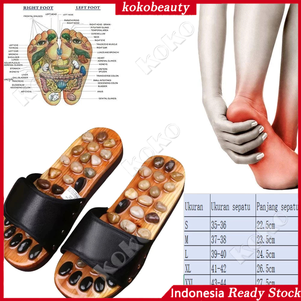 Sandal Kesehatan Batu / Refleksi / Sandal Terapi sandal kesehatan kaki batu alam Sandal Refleksi Kay