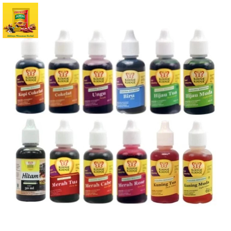 

Koepoe Koepoe Pewarna Makanan / Sepuhan 30ml | Pewarna Makanan | Halal