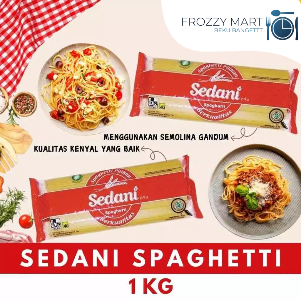

SEDANI Spaghetti 1kg – Pasta Spaghetti Kering untuk Masakan Italia & Rumahan