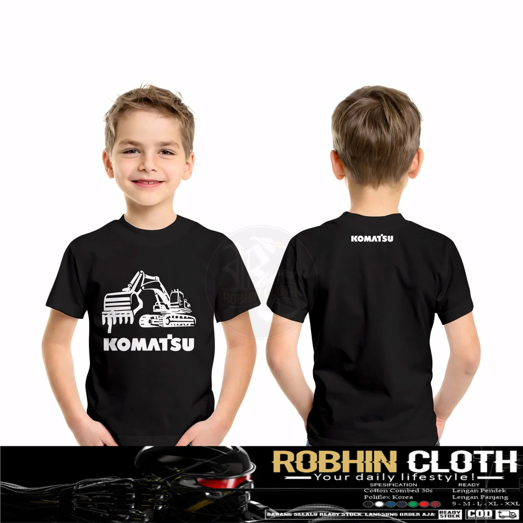 Kaos Baju Anak Excavator Alat Berat Komatsu DB Kaos Distro