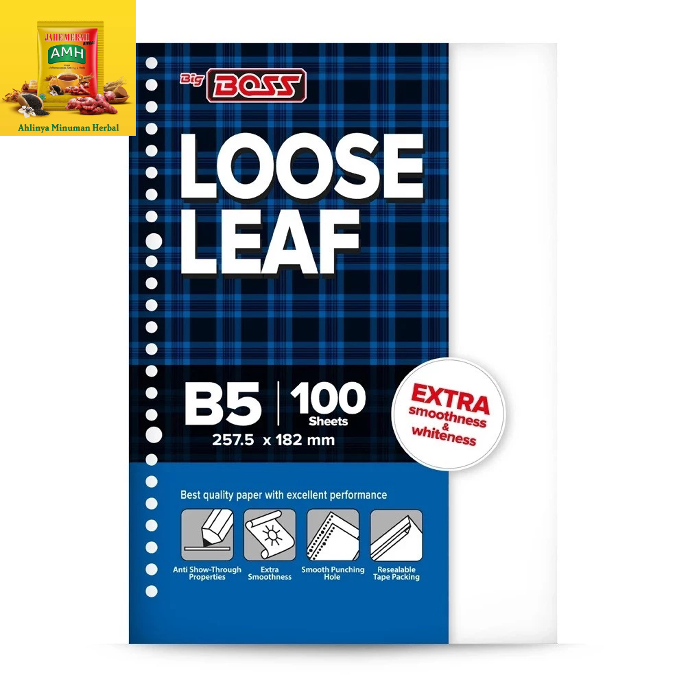 

BigBoss Loose Leaf B5 Polos - 100 Lembar | kertas Binder | Kertas Buku | Kertas Catatan