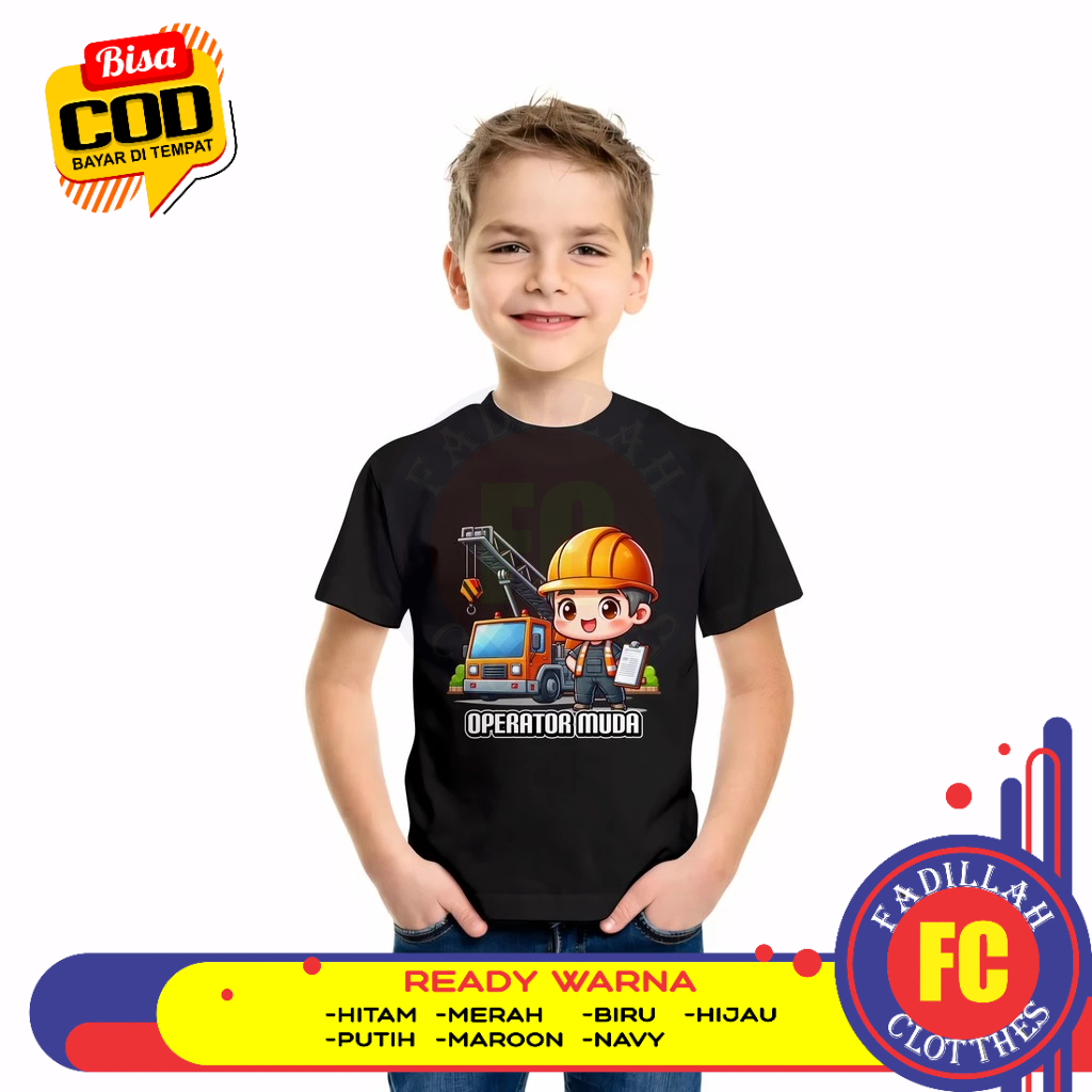 Baju Kaos Anak Operator Crane Kaos Distro