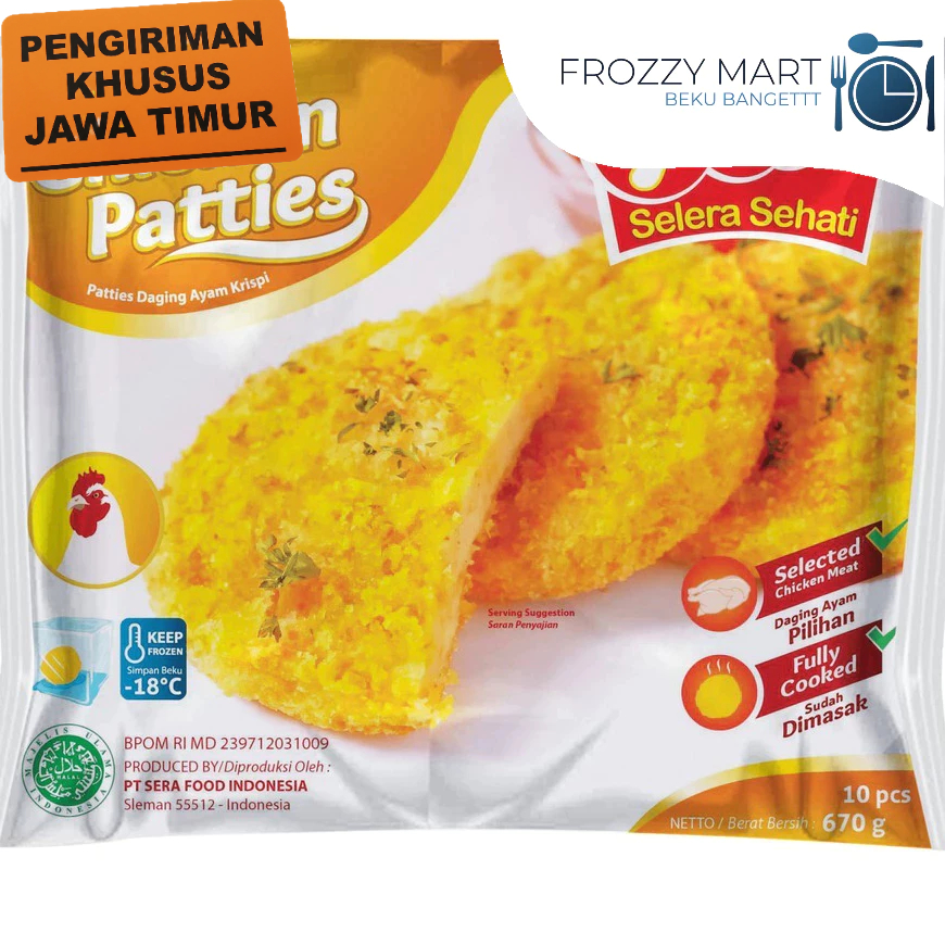

HATO Crispy Chicken Patties 670gr isi 10 | Patty Ayam Krispi Frozen Siap Masak