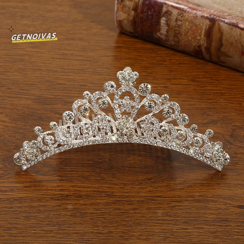 Mahkota Anak Perempuan Berlian Kristal - Sikat Pengait Hiasan Rambut Ulang Tahun Paduan Logam untuk 