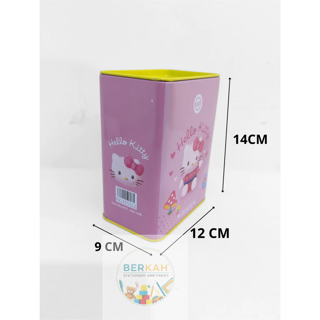 Celengan Kaleng Kotak Anak Karakter Lucu (Hello Kitty & Astronot) 0911