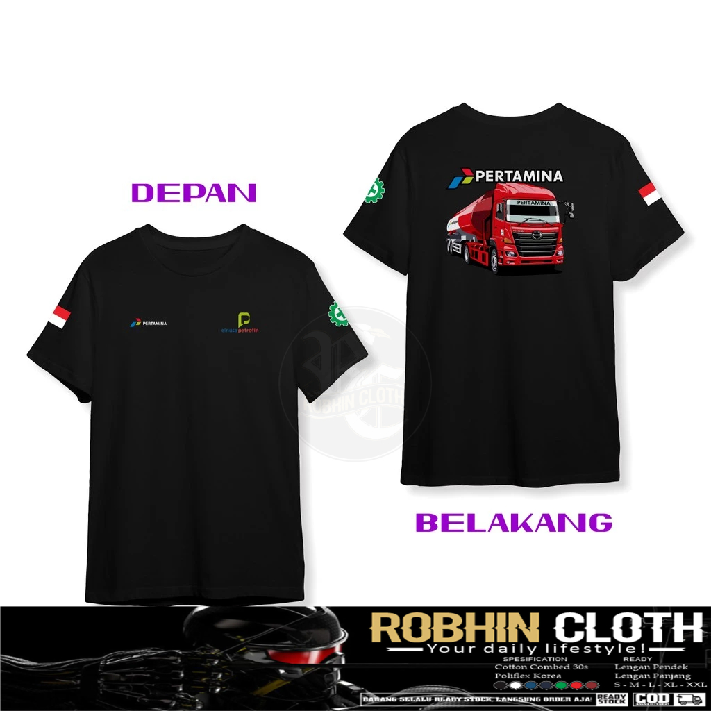 Kaos Baju Truk Tangki Hino Pertamina Elnusa Petrofin Logo DB Kaos Distro