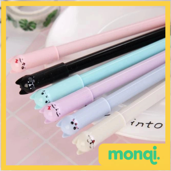

MONQI Pena Karakter Meow Kucing Lucu Pulpen Karakter Gel Imut Pulpen Gel Pena Murah