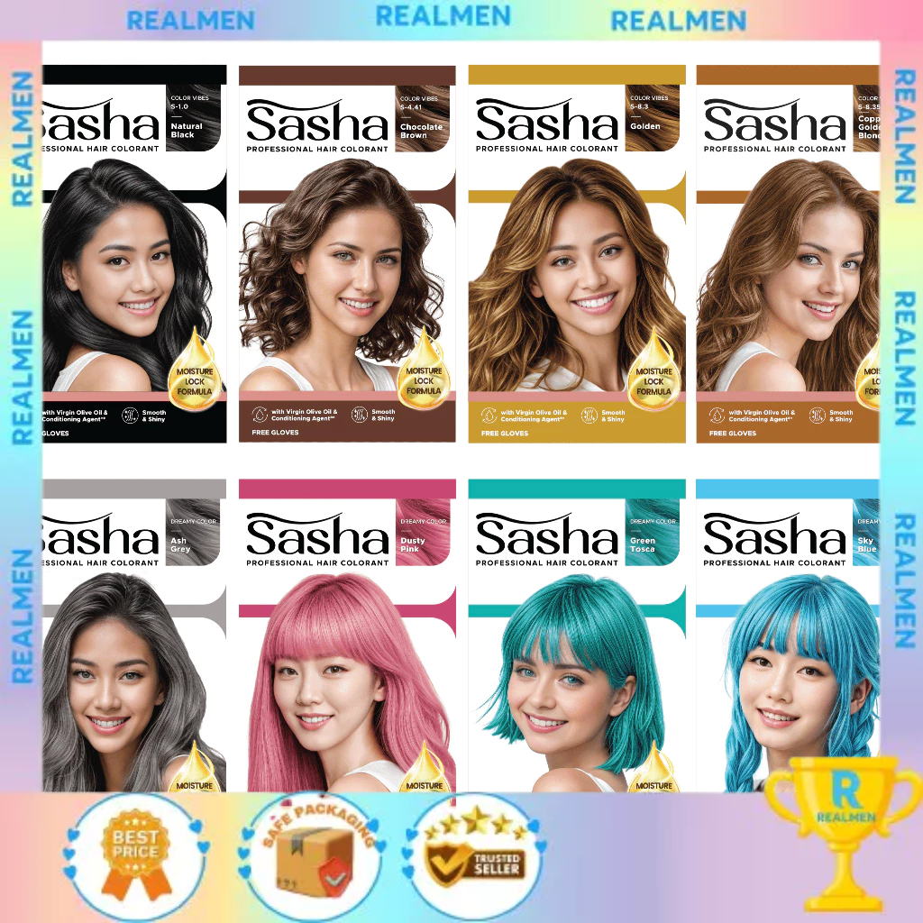 SASHA Professional Hair Colorant | Hair color | Cat Semir Rambut Permanen | Pewarna Rambut Sasha