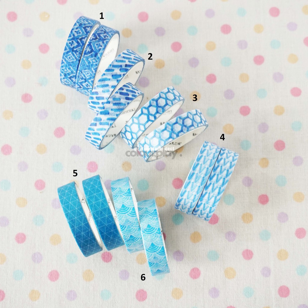 

W1221 Blueish 9mm x 3m Washi / Masking tape [Colourplay]