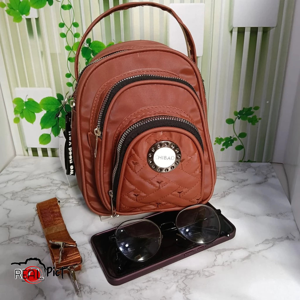 tas ransel wanita kecil chibao/tas mini wanita 3 fungsi/tas ransel selempang wanita kekinian
