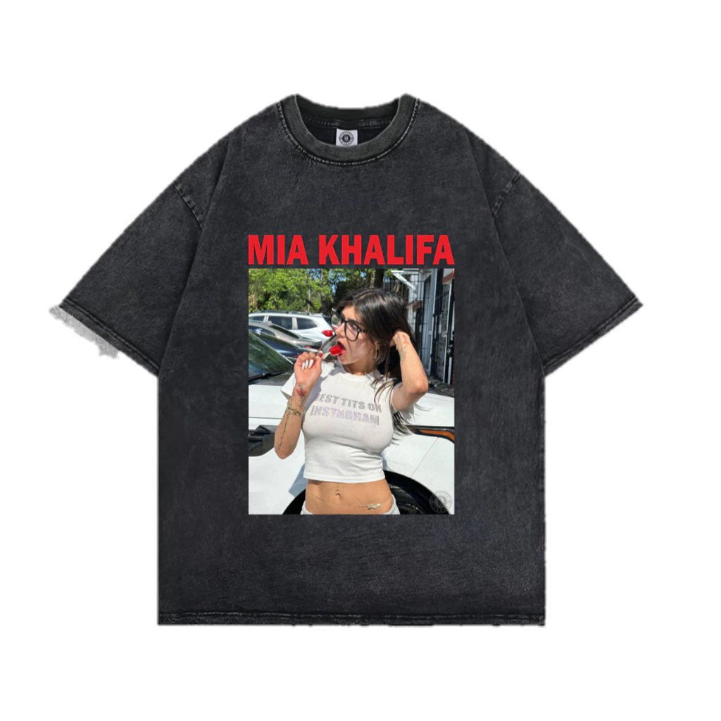 Whuts Store Tshirt Wash Mia Khalifa Lolipop  Vintage  Kaos  washed Plesetan  mayhem vintage Music Hi