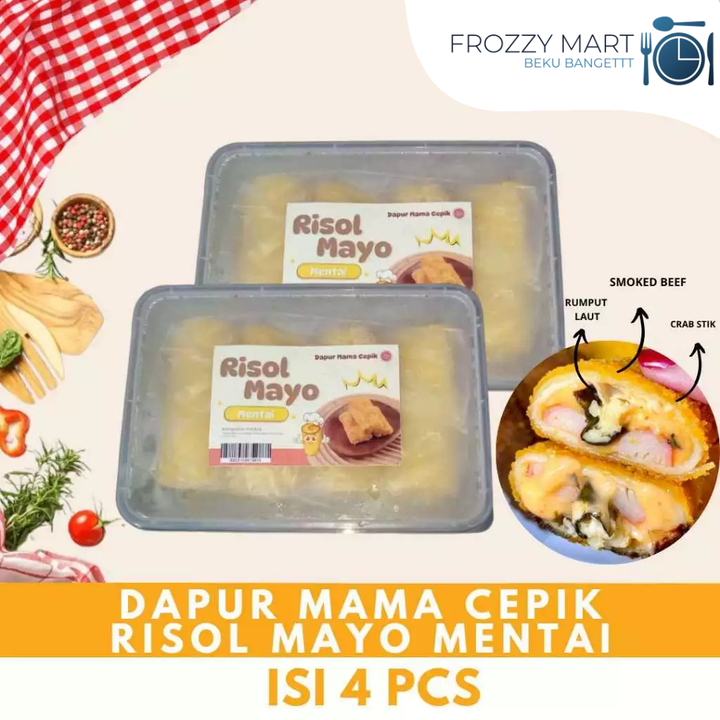 

Dapur Mama Cepik Risol Mayo Mentai Isi 4 | Frozen Snack Praktis, Lumer & Lezat
